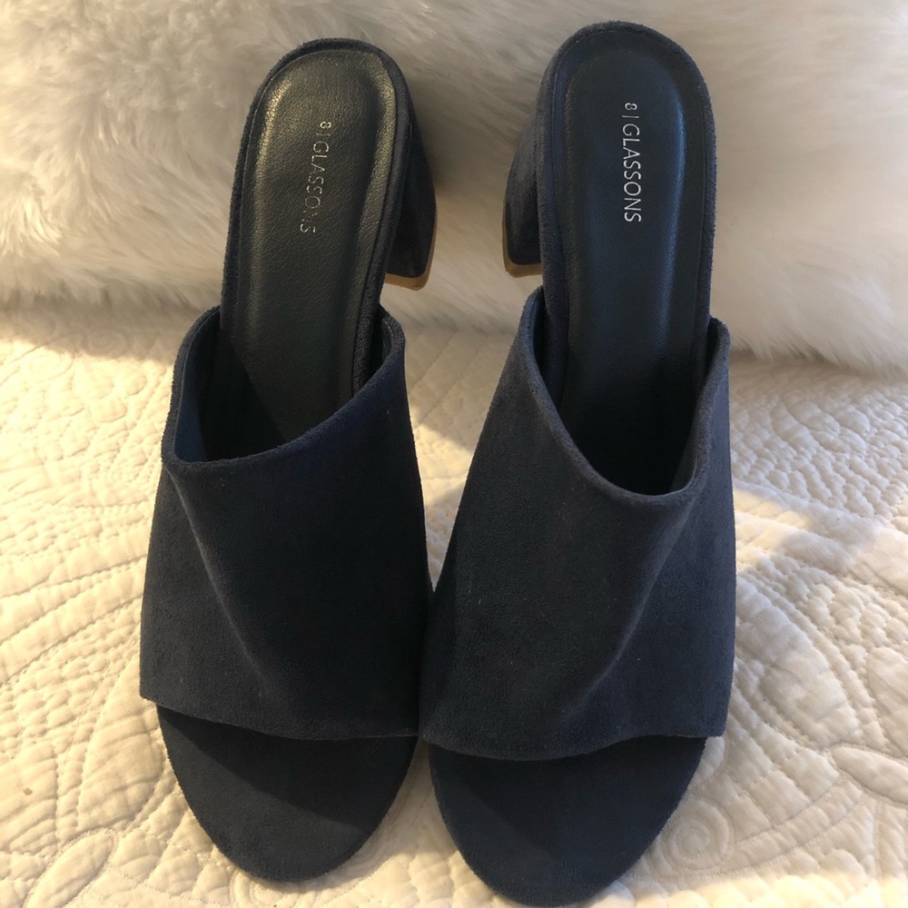 Glassons Navy Blue Slide Mules Navy Blue